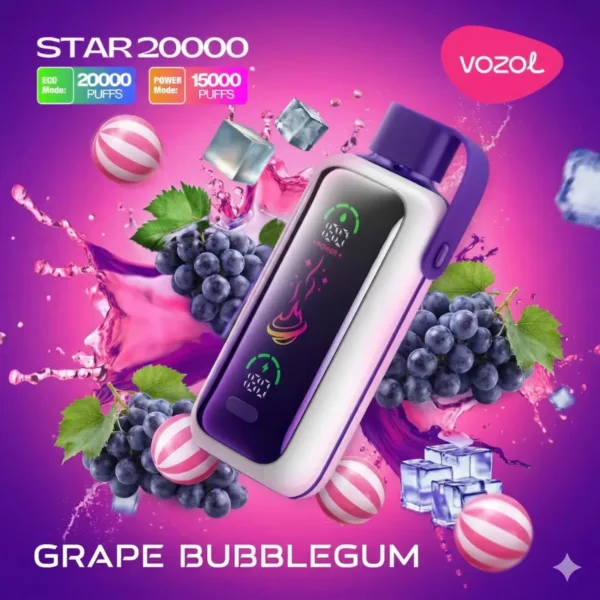 Vozol Star 20K – Grape Bubble Gum