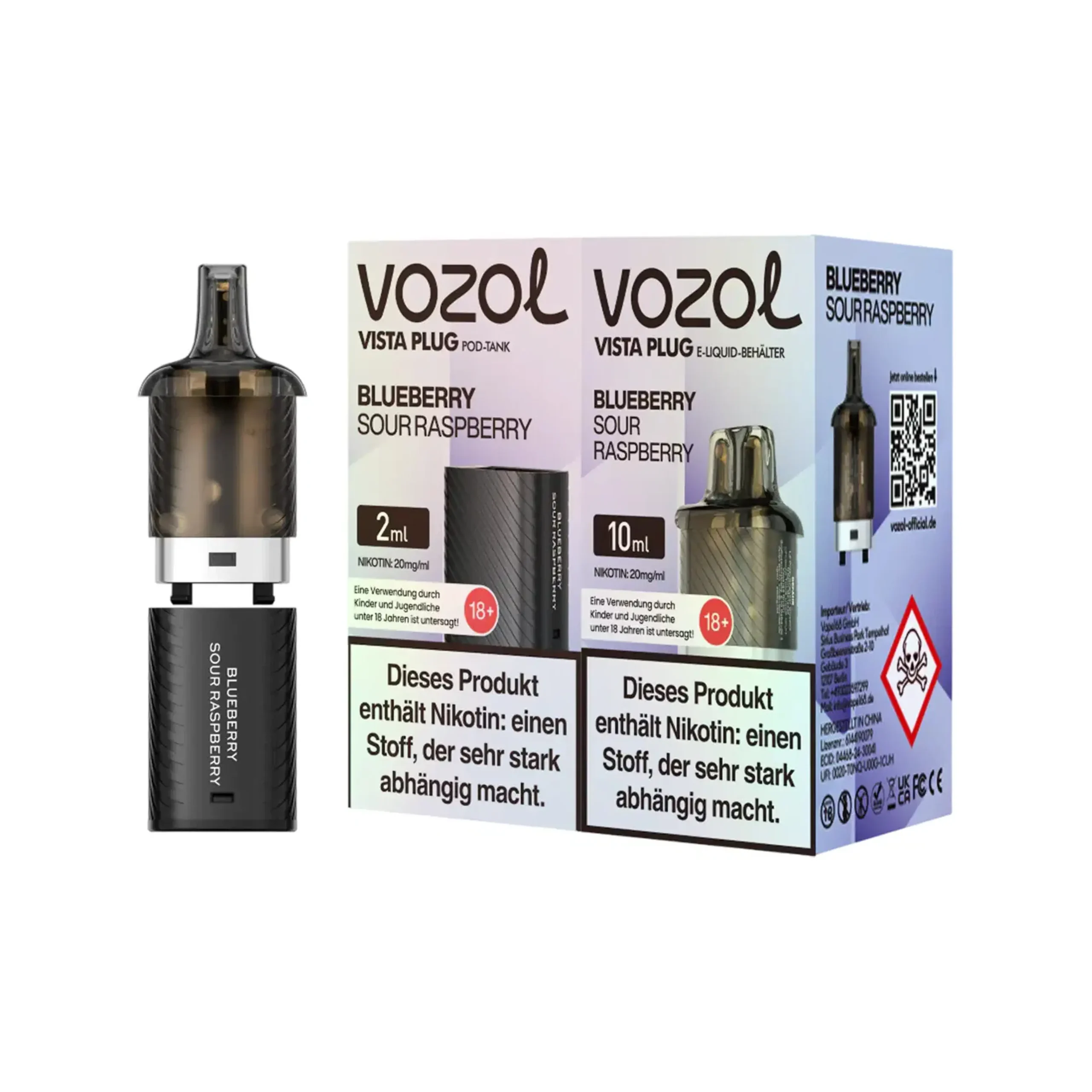 Vozol Vista Plug Prefilled Pod Tank –Blueberry Sour Raspberry