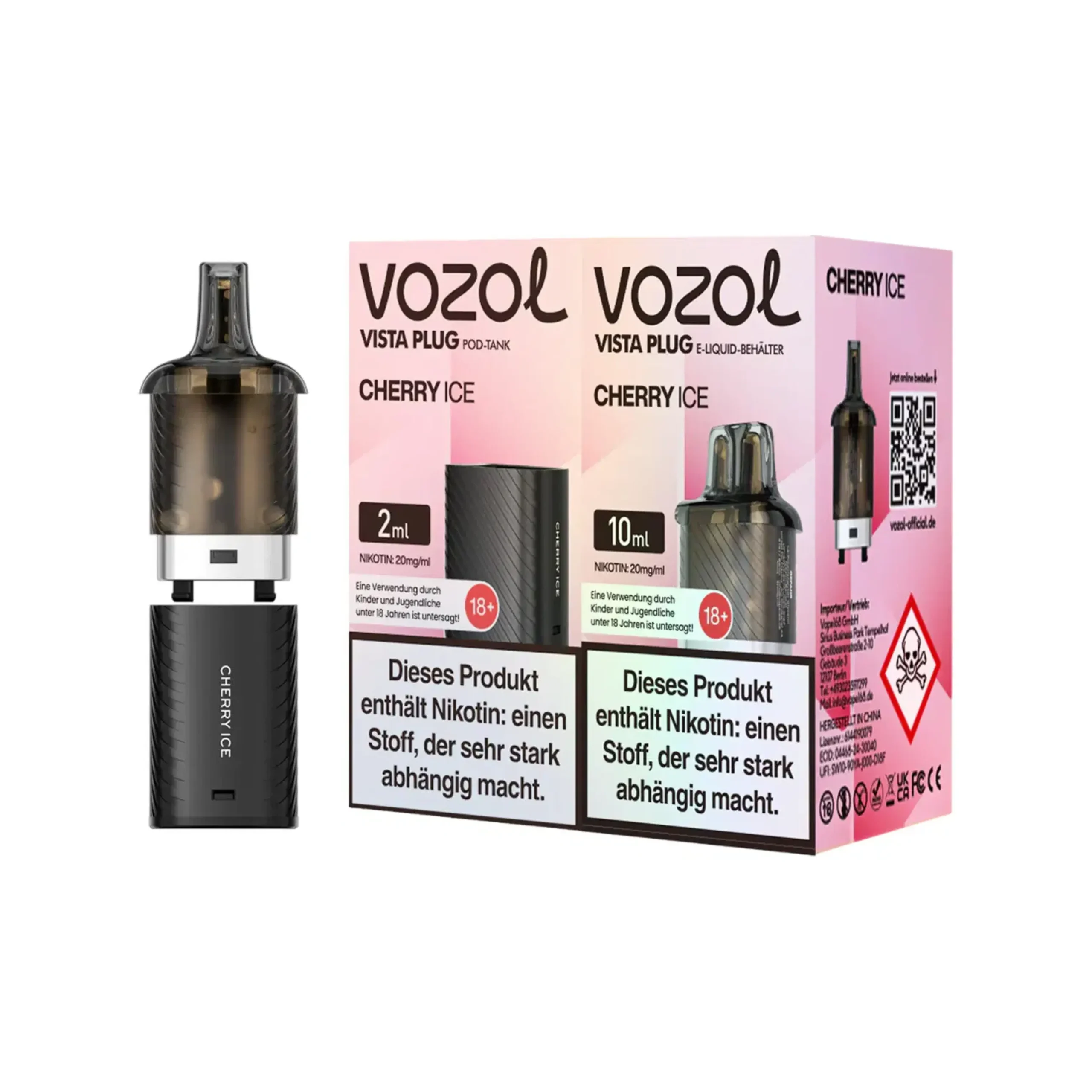 Vozol Vista Plug Prefilled Pod Tank –Cherry Ice