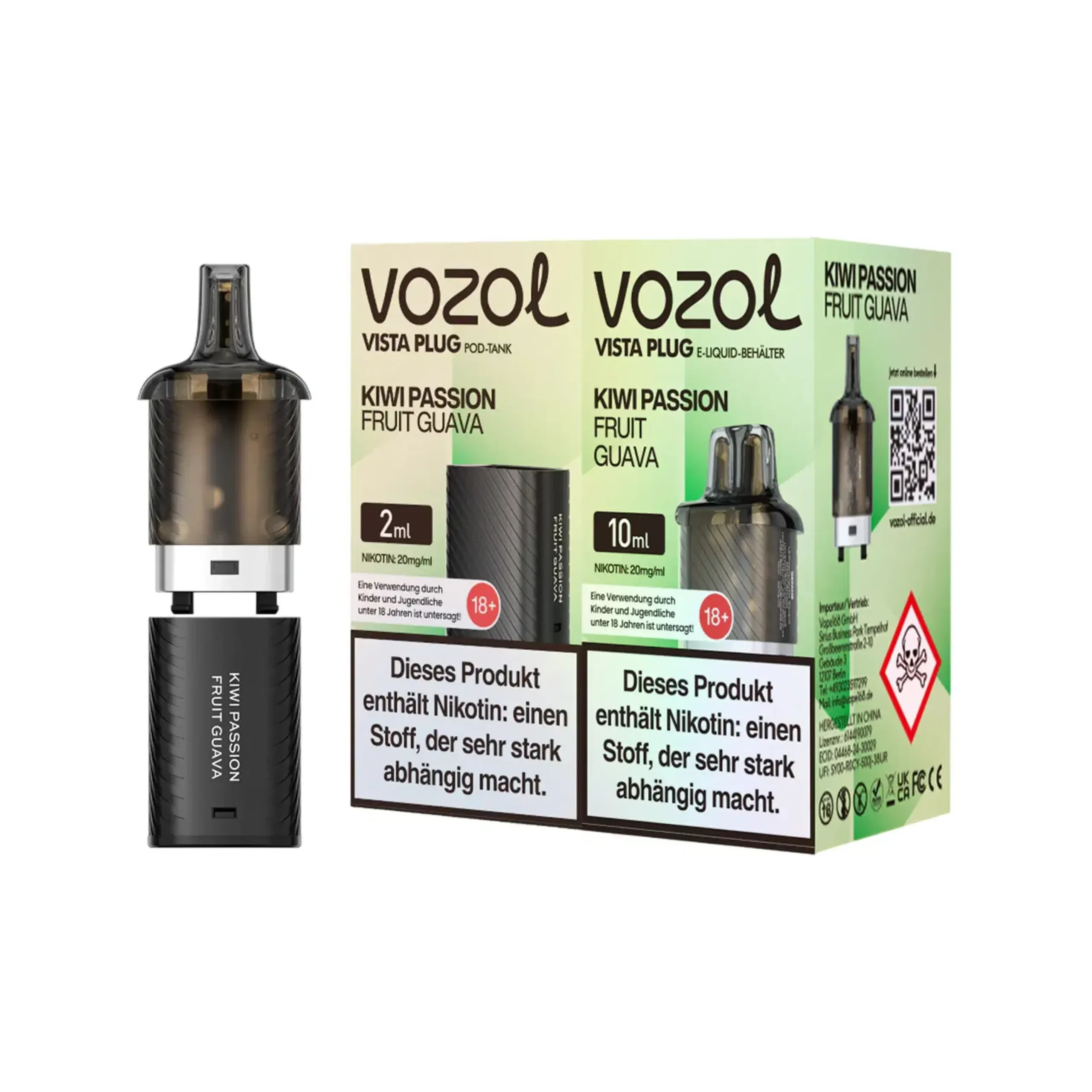 Vozol Vista Plug Prefilled Pod Tank –Kiwi Passion Fruit Guava