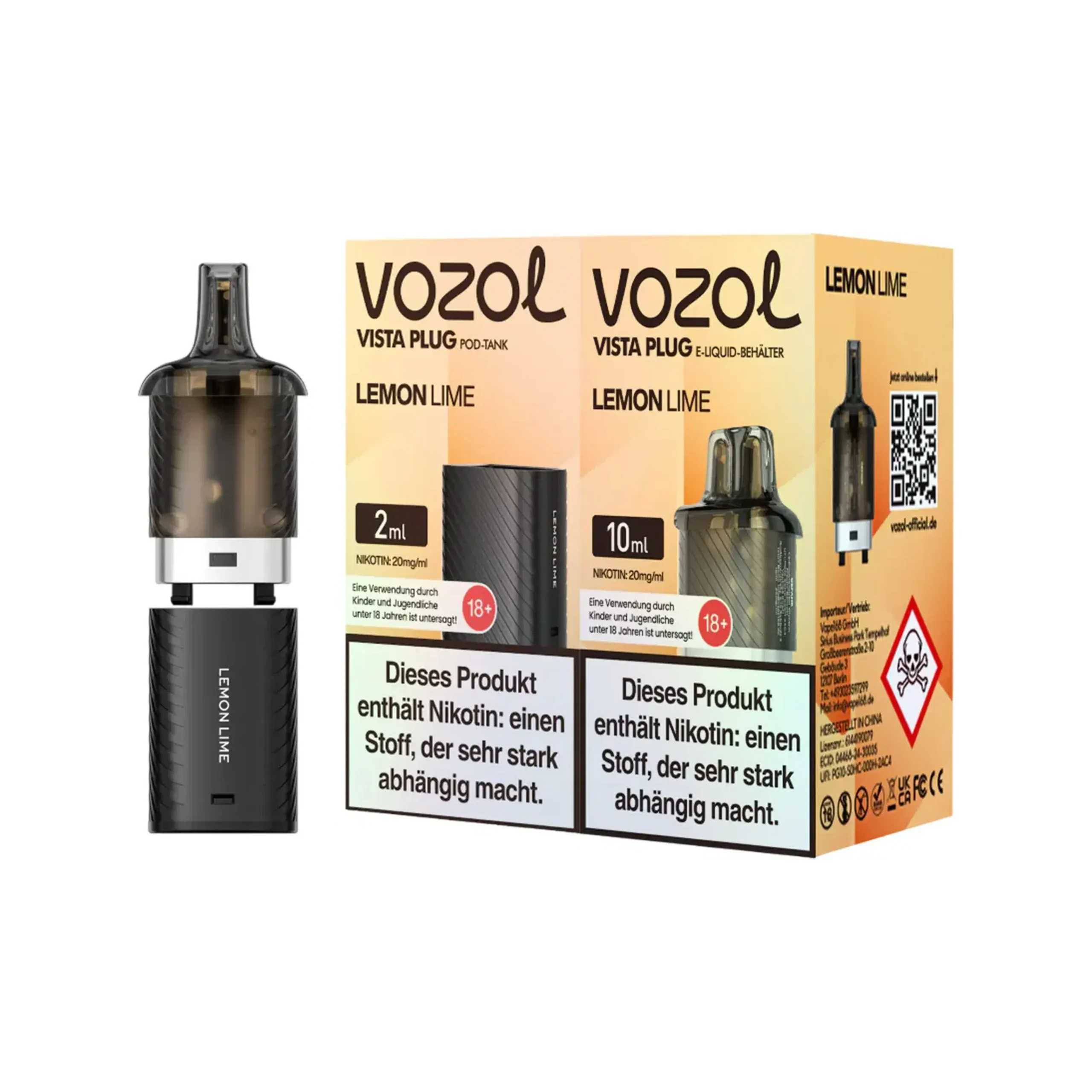 Vozol Vista Plug Prefilled Pod Tank –Lemon Lime